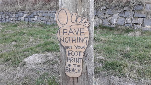 sign on entry to Porthdinllaen Beach, just 6miles away from Llwyn Beuno -llynholidays.wales